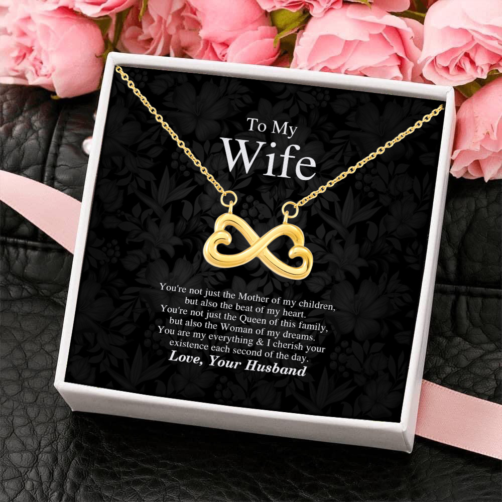4HP. To My Wife Infinity Heart Necklace (Gold) 4