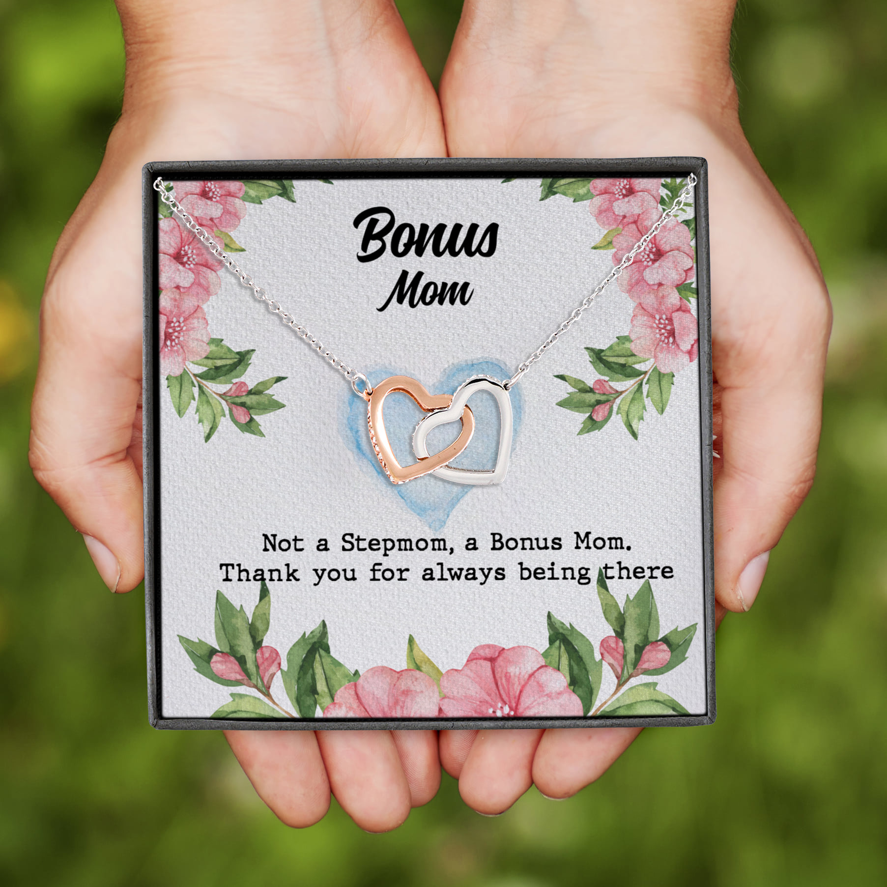 3HP. Not A Step Mom (6) Interlocking Hearts Necklace