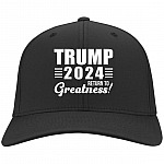Trump 2024 Hat, Black, Twill Cap Trump 2024 Hat, Black, Twill Cap