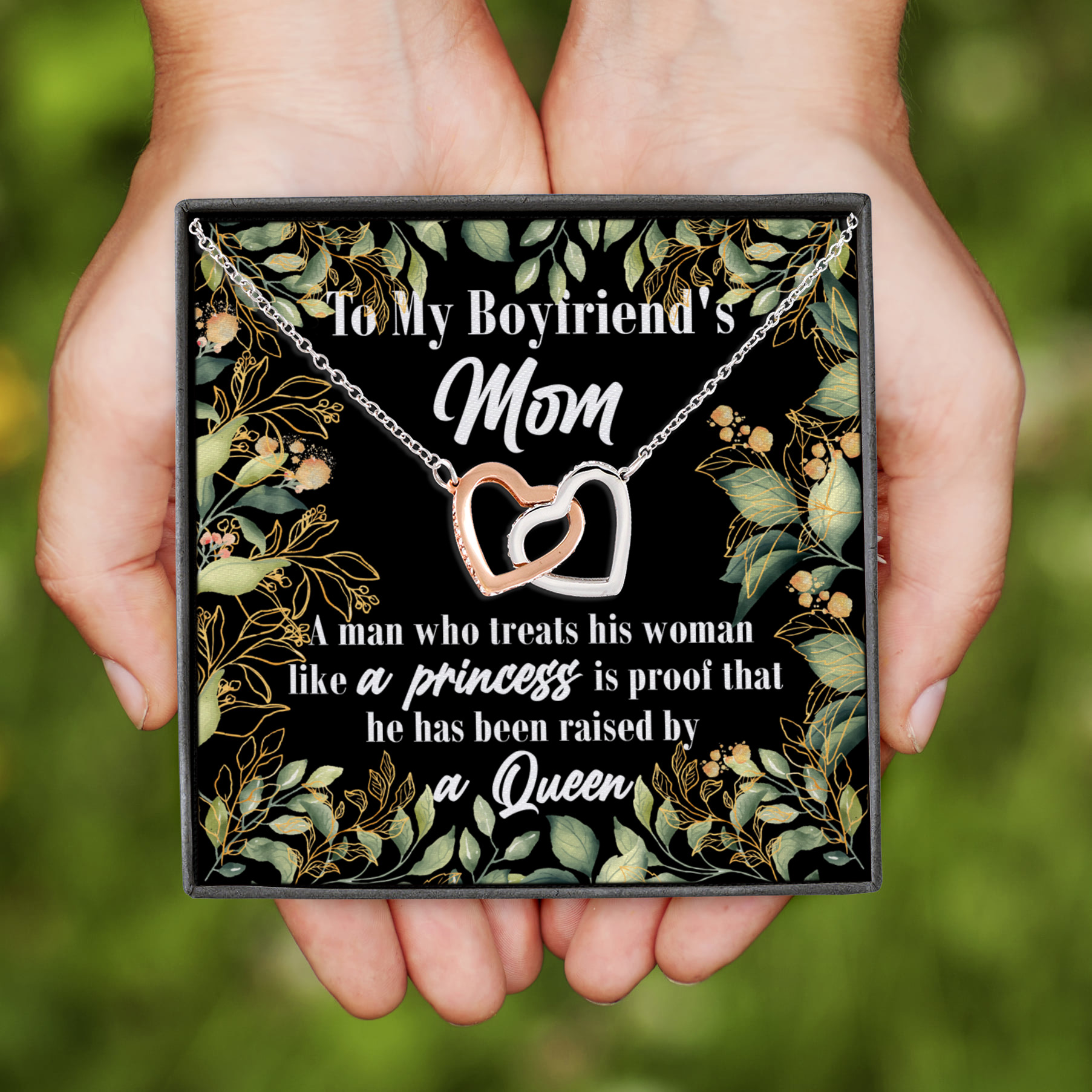 5HP. To My Boyfriend Mom Interlocking Hearts Necklace