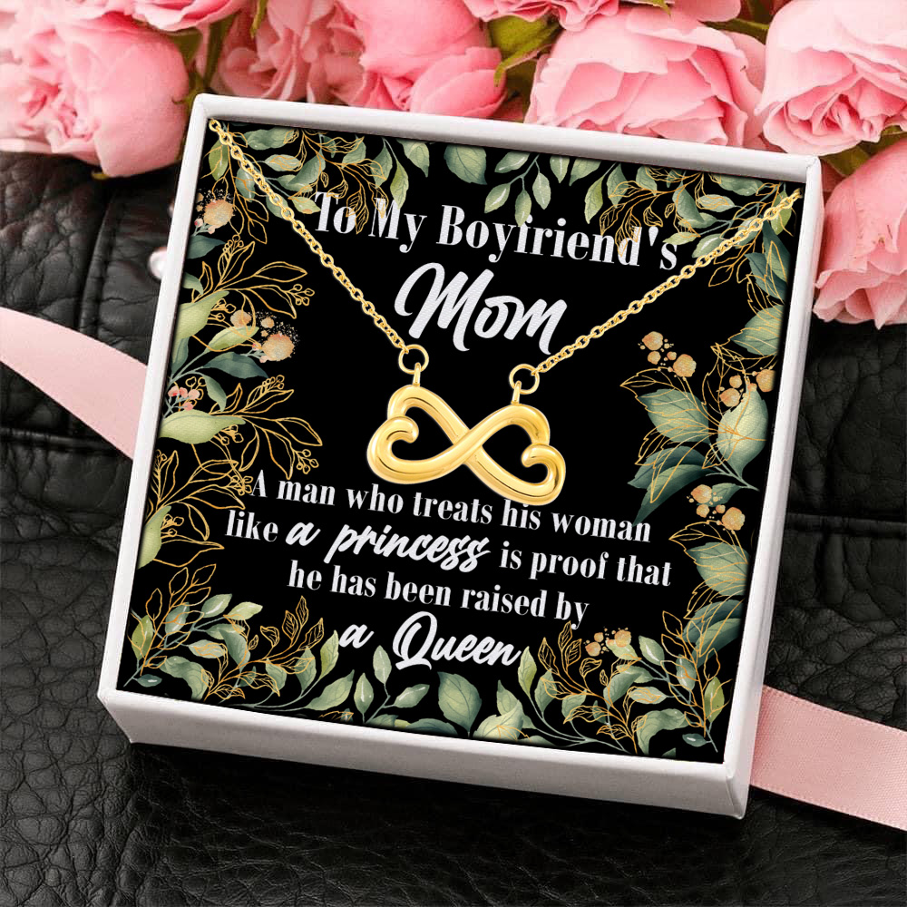 5HP. To My Boyfriend Mom Infinity Heart Necklace (Gold) 4
