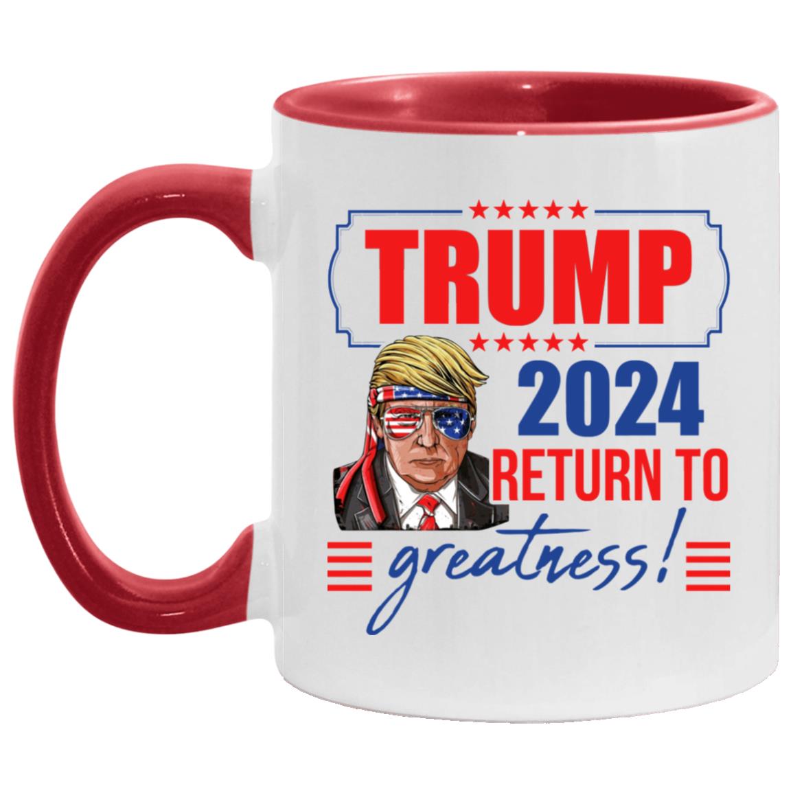 Trump 2024 Accent Mug, White/Red, 11 oz. Accent Mug