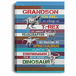 Dinosaur Grandson You Are As Strong As T-rex Gallery Wrapped Framed Canvas Prints - Unframed Poster Wall Art, White, 0.75'' Framed Canvas