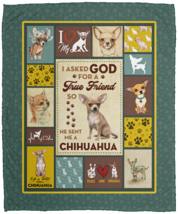 Chihuahua I Asked, White, Cozy Plush Fleece Blanket - 50x60 Chihuahua I Asked, White, Cozy Plush Fleece Blanket - 50x60