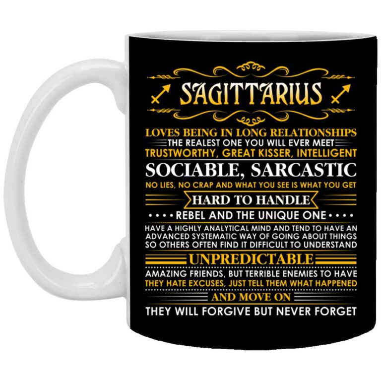 sagittarius, Black, 11 oz. White Mug