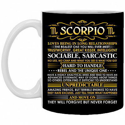 scorpio, Black, 11 oz. White Mug