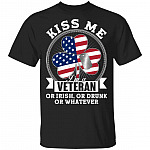 Kiss Me I'm A Veteran Or Irish Shirt, Black, Unisex T-Shirt