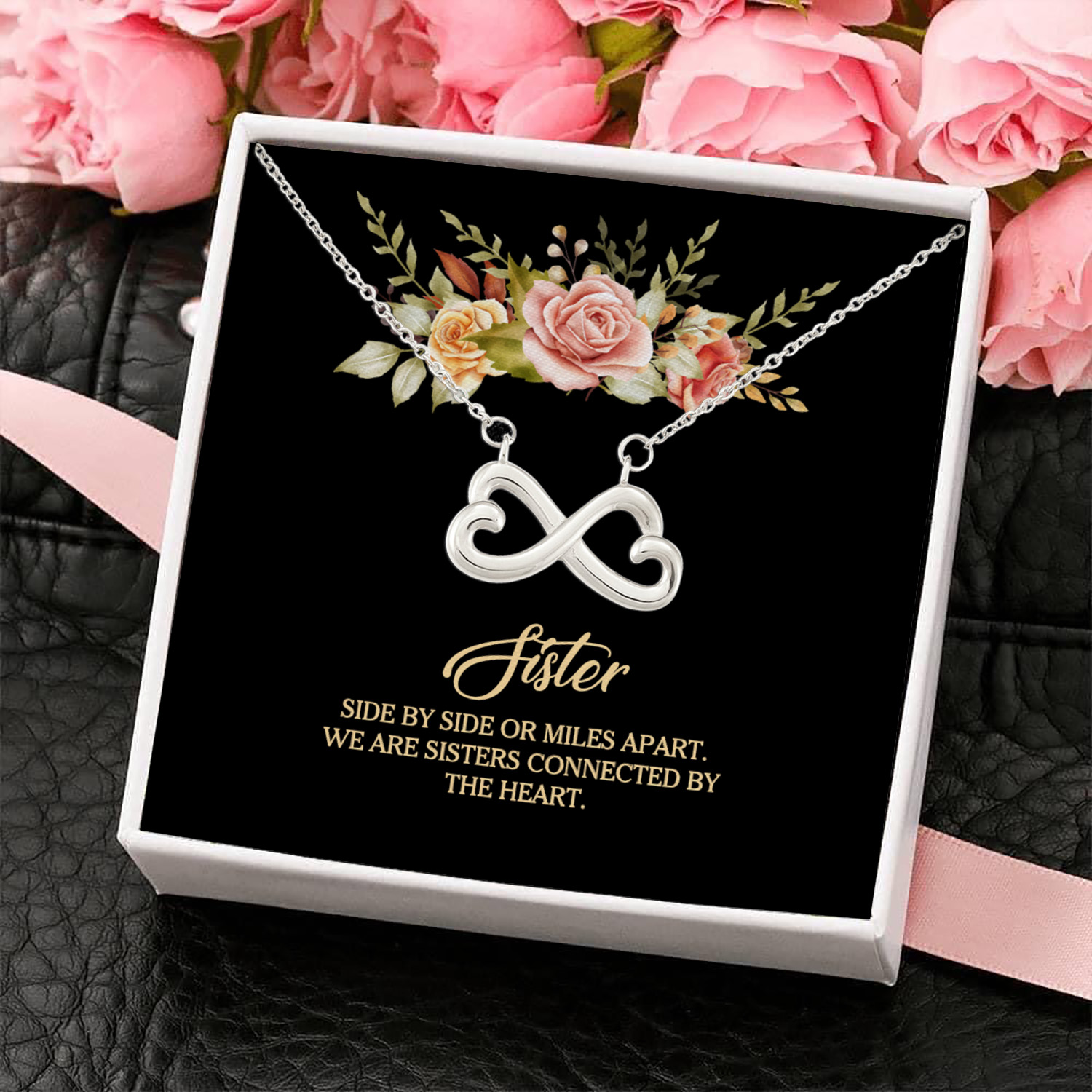 5MH. Sister Hearts (3) Infinity Heart Necklace (Silver) 4