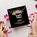 Sister Side By Side Or Far Apart We Are Sisters Connected By The Heart Interlocking Hearts Pendant Necklace