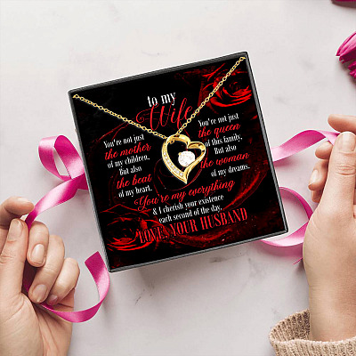 To My Wife You Are The Queen Of This Family But Also The Woman Of My Dreams Forever Love Pendant Necklace