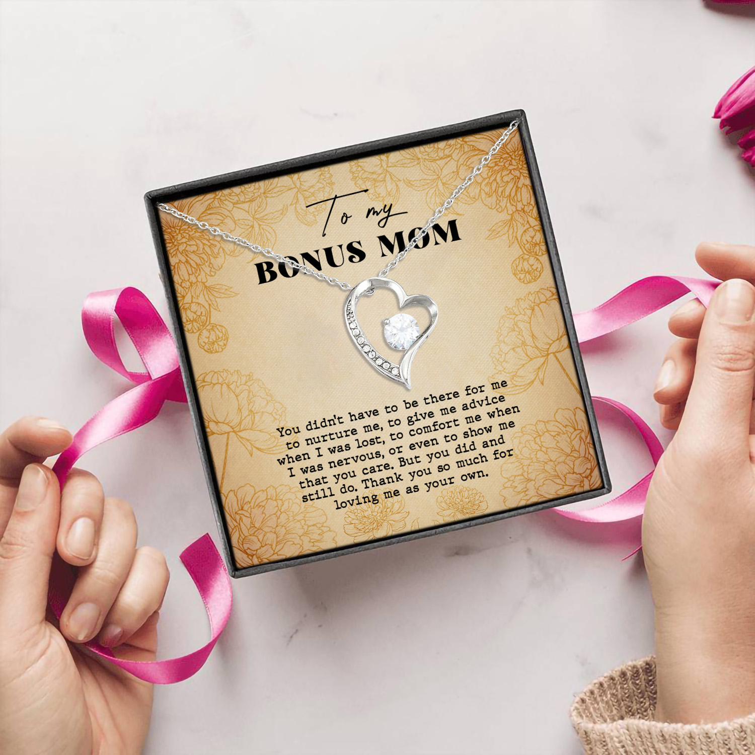 7MH. Bonus Mom Forever Love Necklace (Silver) 5