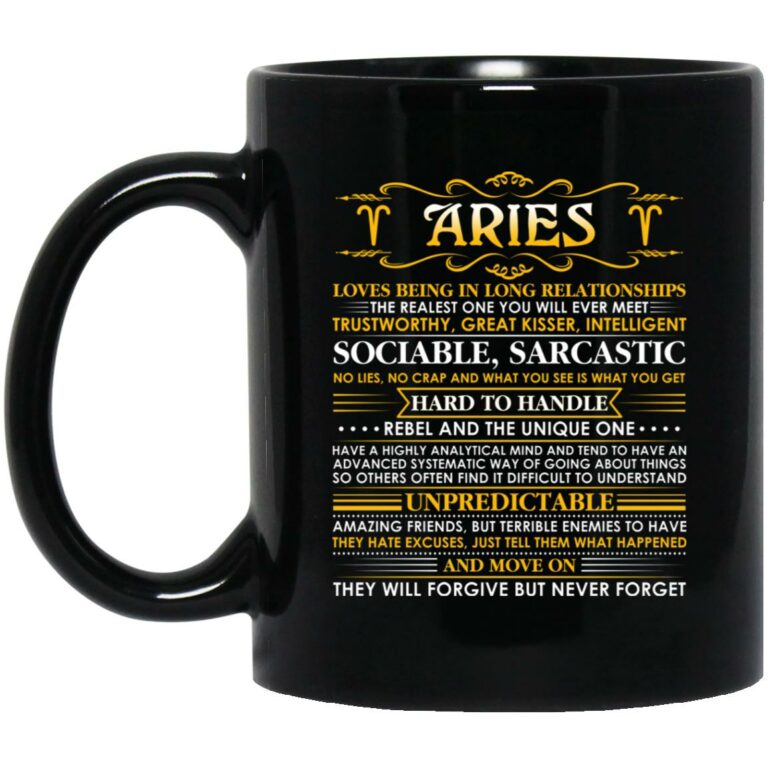 Aries Mug, Black, 11 oz. Black Mug