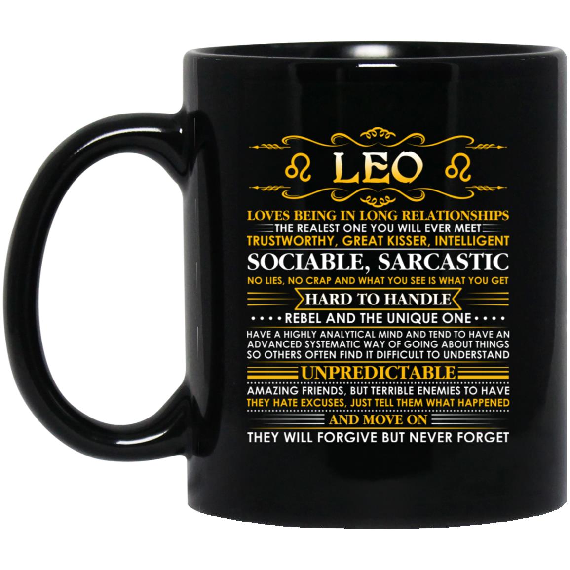 Leo Mug, Black, 11 oz. Black Mug Leo Mug, Black, 11 oz. Black Mug