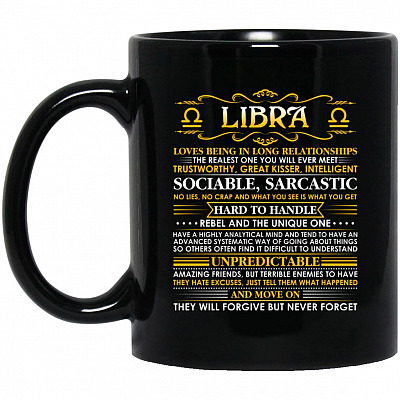 Libra Mug, Black, 11 oz. Black Mug