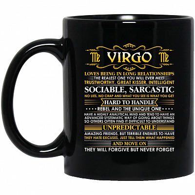 Virgo Mug, Black, 11 oz. Black Mug