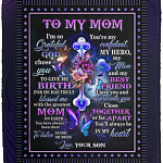 To My Mom I'm So Grateful God Chose, White, Cozy Plush Fleece Blanket - 50x60 To My Mom I'm So Grateful God Chose, White, Cozy Plush Fleece Blanket - 50x60
