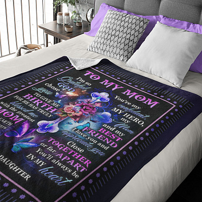 Alternative view of To My Mom I'm So Grateful God Chose You To Give Me Birth Love Your Daughter Fleece Blanket - Sherpa Blanket
