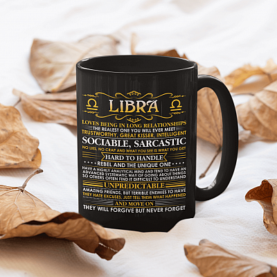 Alternative view of Libra Loves Being In Long Relationships Ceramic Coffee Mug