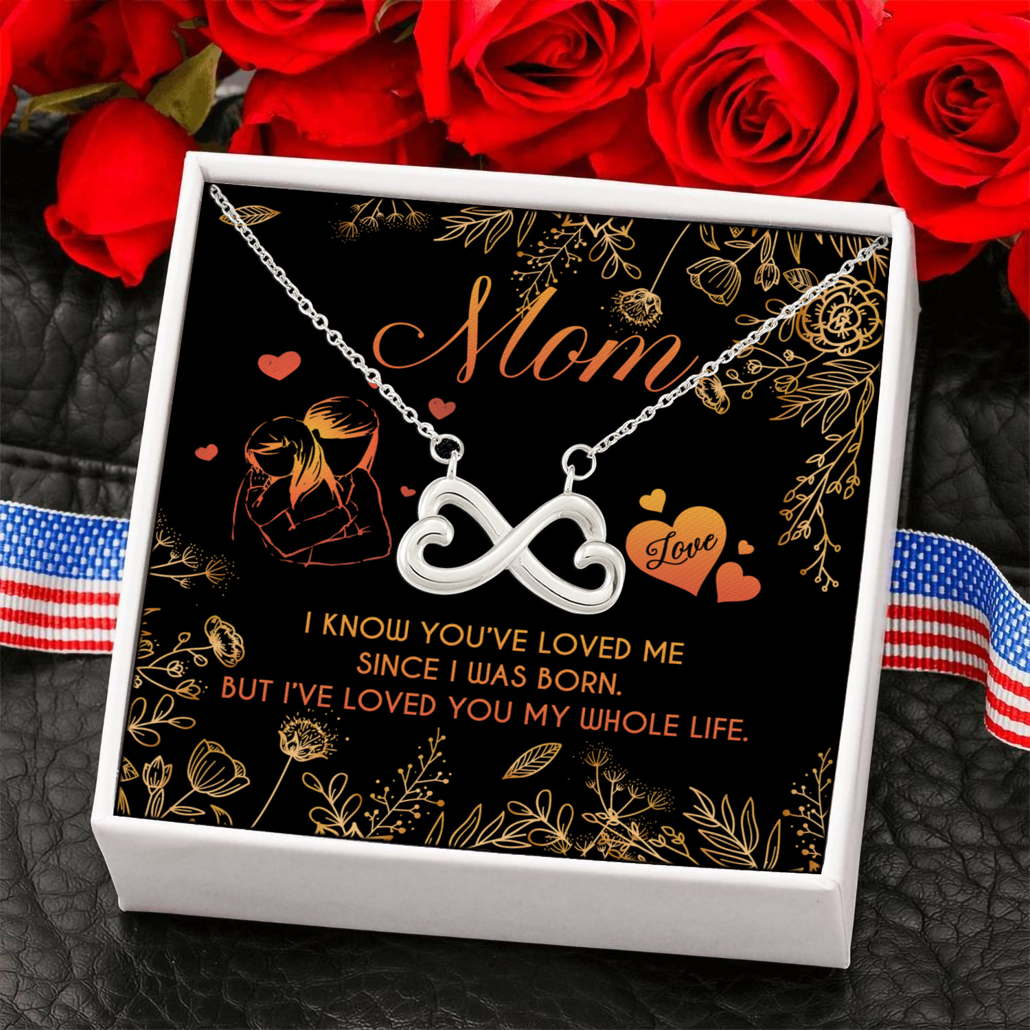 2NH. Love Me Since (mom) Infinity Heart Necklace (Silver) 6