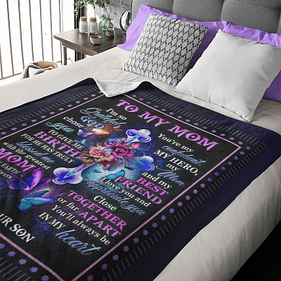 Alternative view of To My Mom I'm So Grateful God Chose You To Give Me Birth Love Your Son Fleece Blanket - Sherpa Blanket