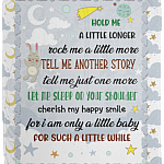 Hold Me a Little Longer Tell Me Another Story Little Baby Songs Fleece Blanket - Woven Blanket, White, Cozy Plush Fleece Blanket - 50x60