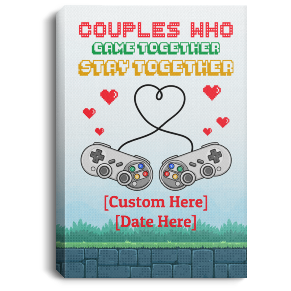 Personalized Who Game Together Stay Together Gamer Couple Framed Canvas - Unframed Poster, White, 0.75'' Framed Canvas Personalized Who Game Together Stay Together Gamer Couple Framed Canvas - Unframed Poster, White, 0.75'' Framed Canvas