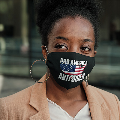 Alternative view of Pro America Anti Biden Pro Trump Lion Biden Is Not My President Fuck Biden Washable Reusable Cloth Face Mask Cover