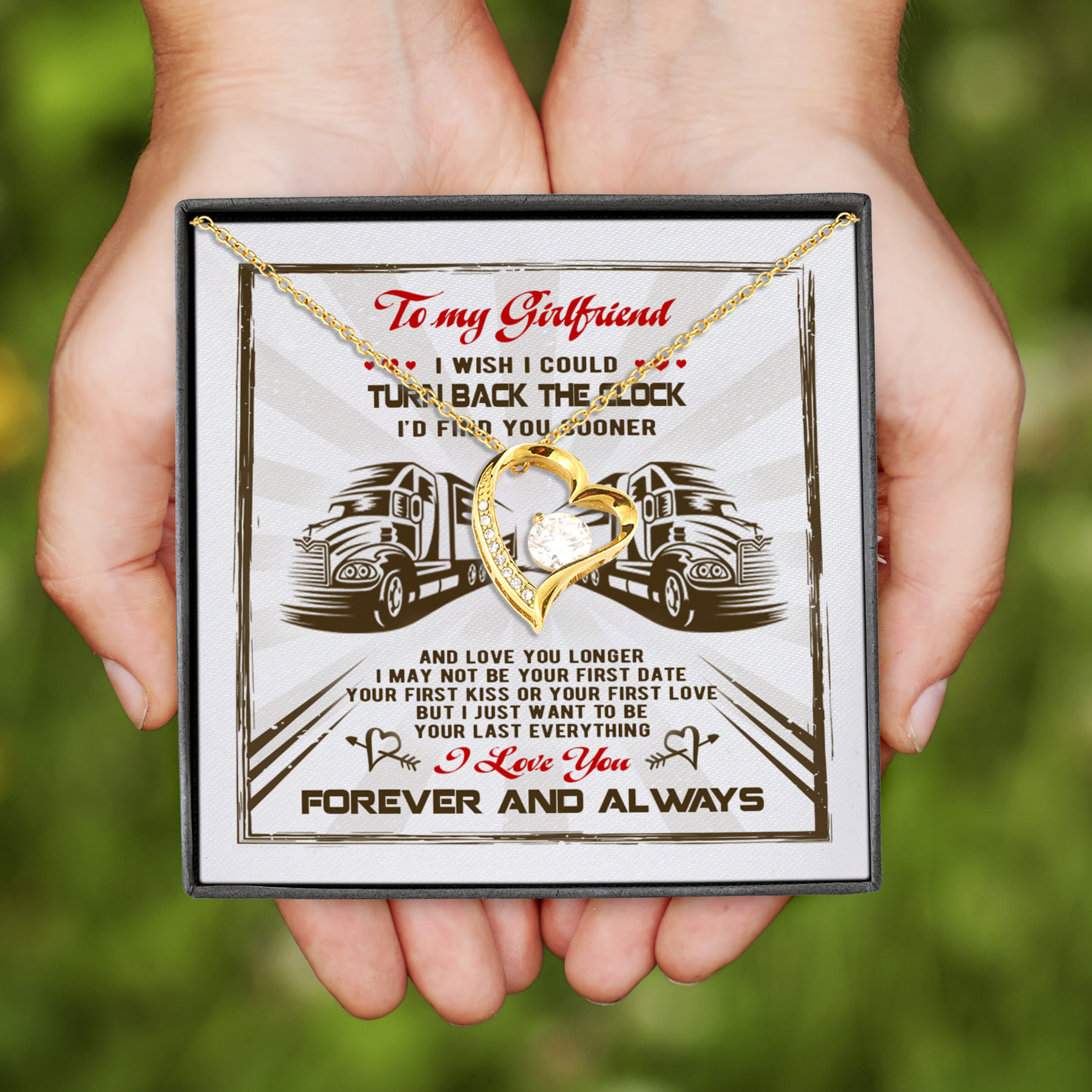6Th. Turn Back The Clock Trucker Forever Love Necklace (Gold)