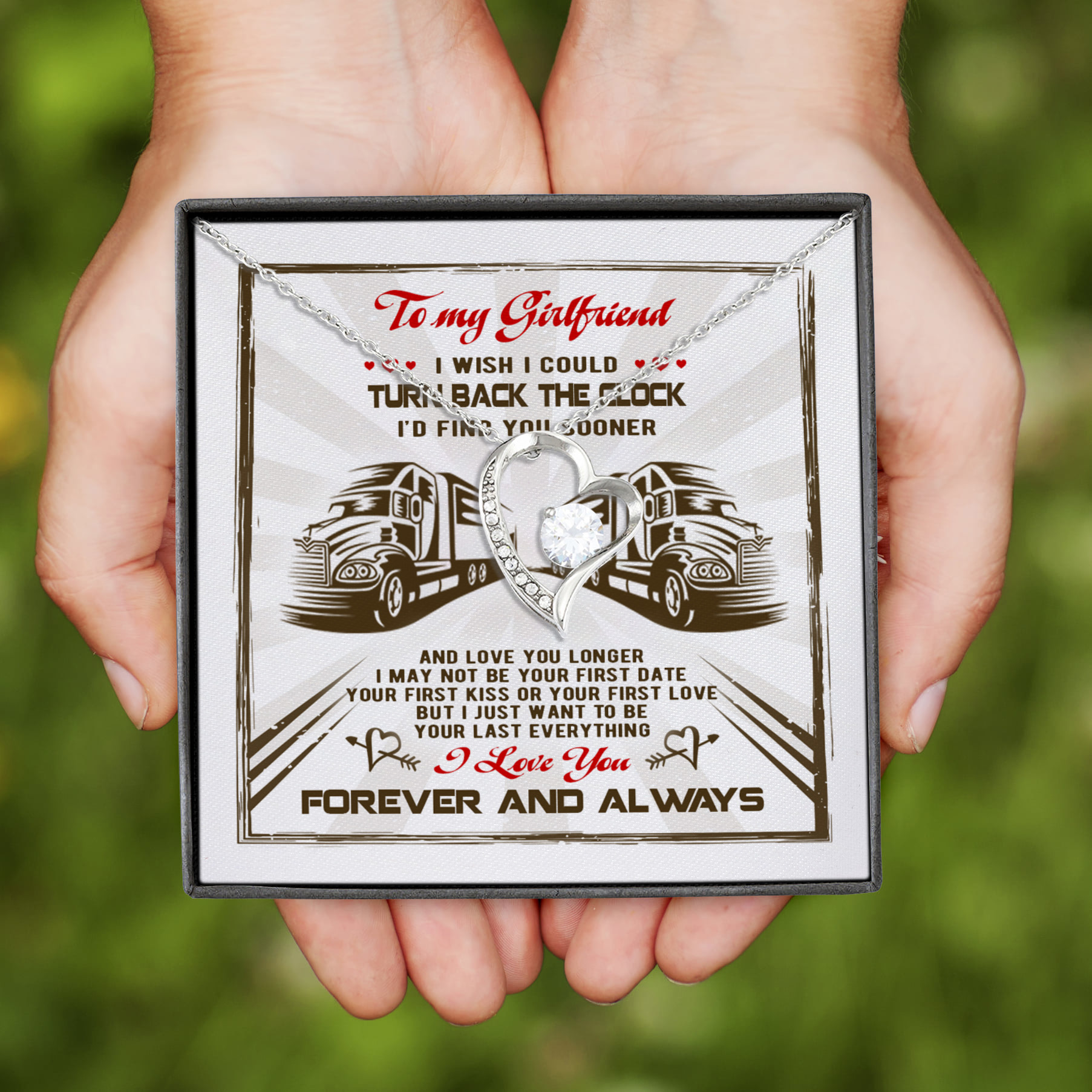 6Th. Turn Back The Clock Trucker Forever Love Necklace (Silver)