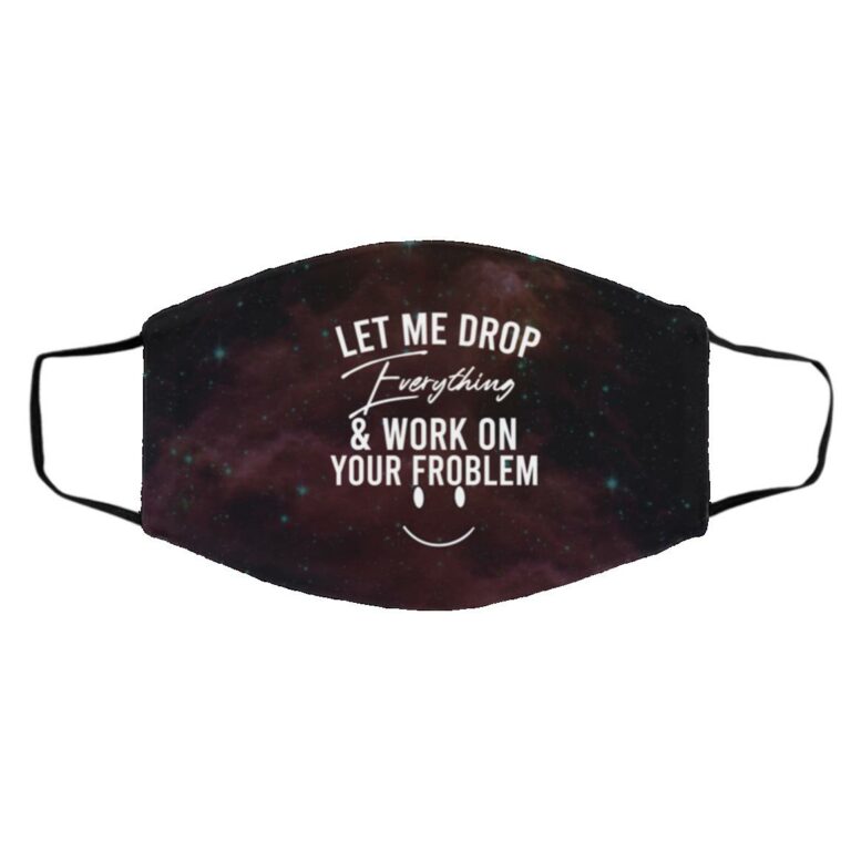 Drop Mask, White, Cloth Face Cover – Medium/Large