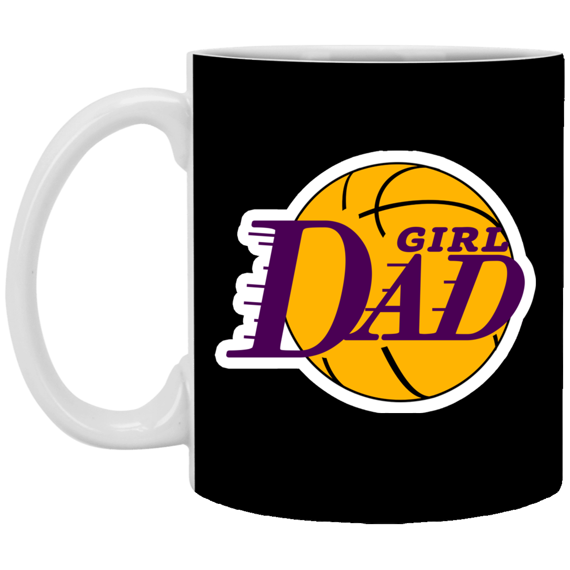 Girl Dad Basketball Ceramic Coffee Mug - Beer Stein - Water Bottle - Color Changing Mug, Black, 11 oz. White Mug Girl Dad Basketball Ceramic Coffee Mug - Beer Stein - Water Bottle - Color Changing Mug, Black, 11 oz. White Mug