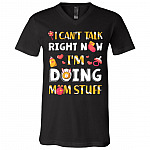 I Can't Talk Right Now, Black, V-Neck T-Shirt