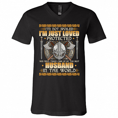 Viking I'm Not Spoiled, Black, V-Neck T-Shirt