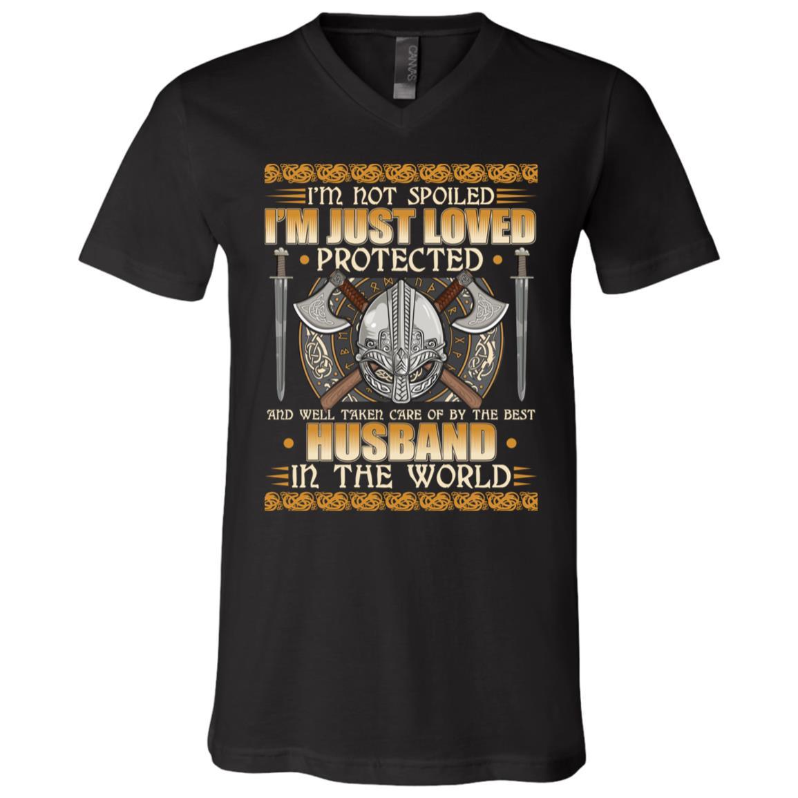 Viking I'm Not Spoiled, Black, V-Neck T-Shirt