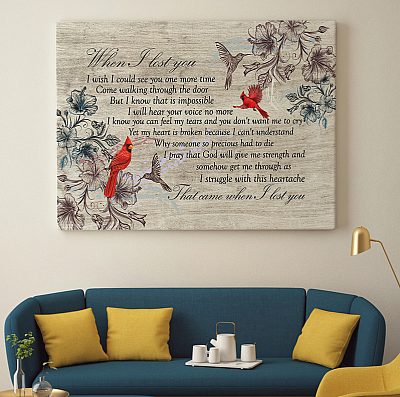 Alternative view of When I Lost You I Wish I Could See You One More Time Come Walking Through The Door Framed Canvas - Unframed Poster