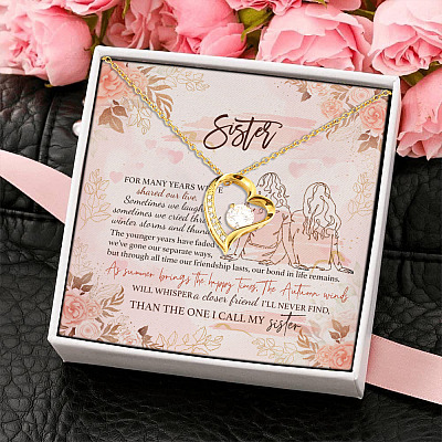 Alternative view of Happy Galentine's Day 2021 My Sister My Best Friend Special Sister Gifts Forever Love Pendant Necklace