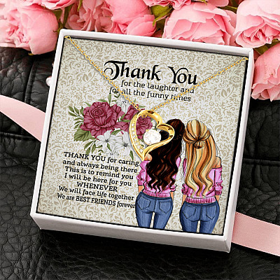 Alternative view of Happy Galentine's Day 2021 We Are Best Friends Forever Thank You Gift Forever Love Pendant Necklace