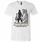 Run shirt, White, V-Neck T-Shirt