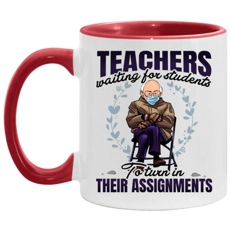 Teachers Waiting For Students To Turn, White/Red, 11 oz. Accent Mug