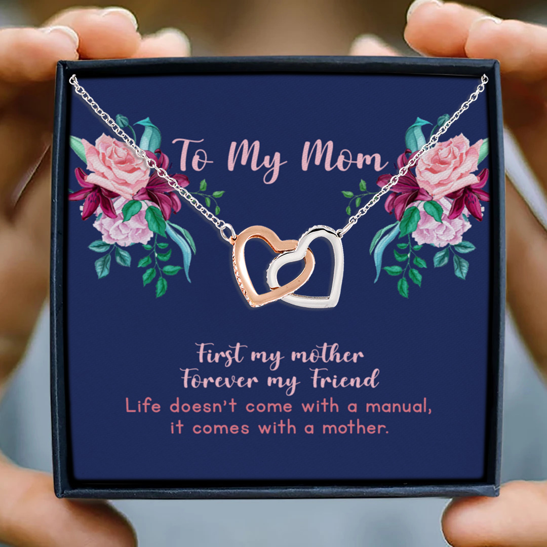 81 HG. To My Mom Necklace(4) Interlocking Hearts Necklace 3