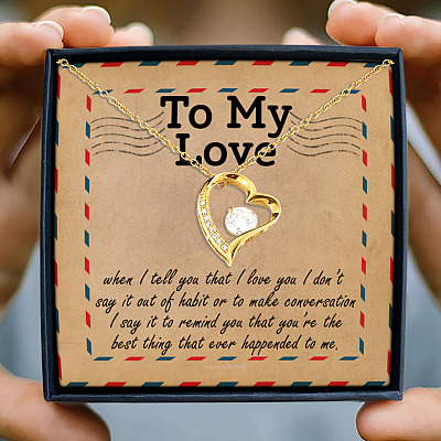 Love Letter To My Love When I Tell You I Love You To My Wife Girlfriend Fiance Forever Love Pendant Necklace