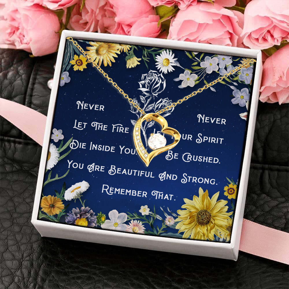 12KNG. Beautiful and strong Forever Love Necklace (Gold) 4