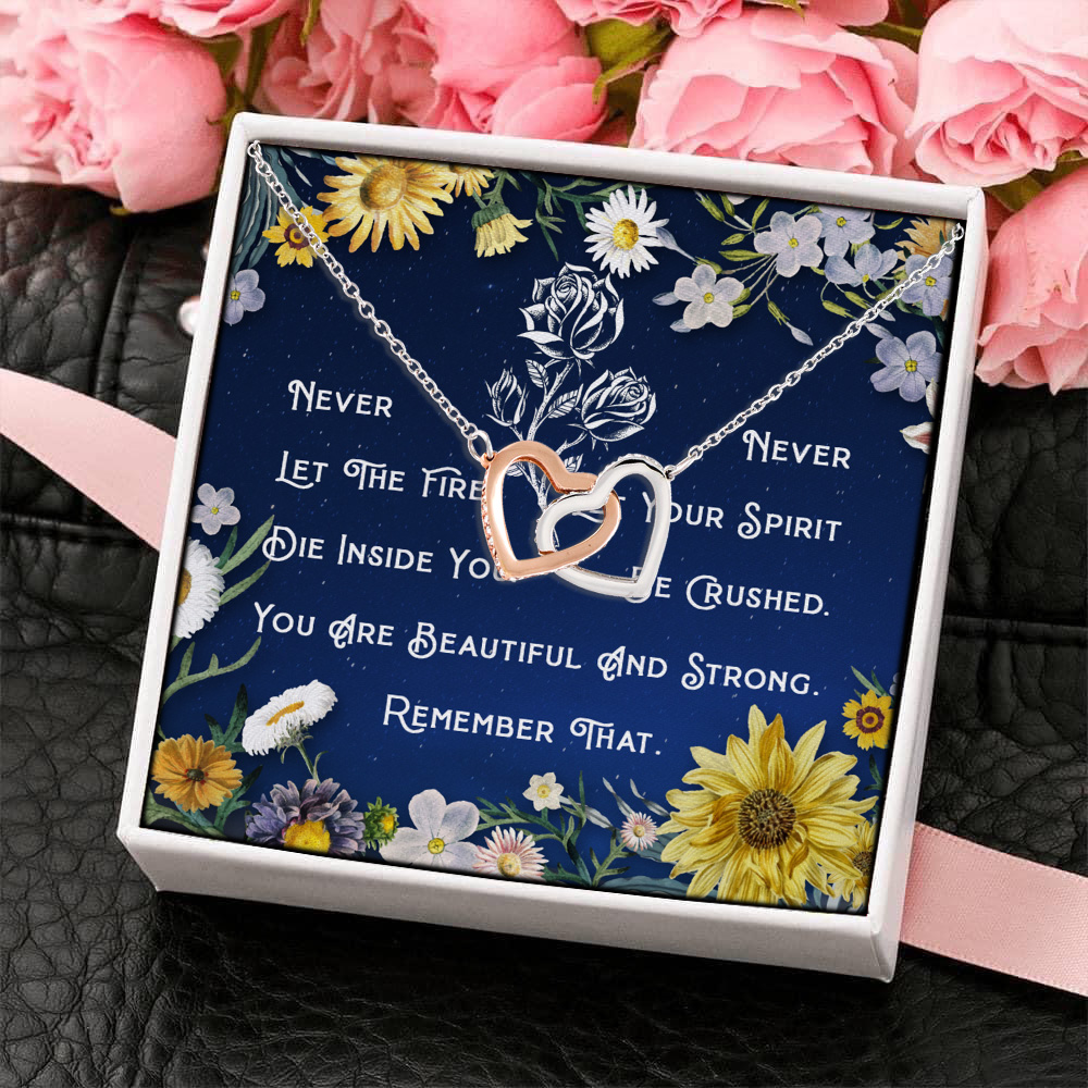 12KNG. Beautiful and strong Interlocking Hearts Necklace 4