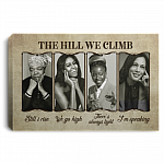 The Hill We Climb Maya Angelou Michelle Obama Amanda Gorman Feminist Black Women Framed Canvas - Unframed Poster, White, 0.75'' Framed Canvas