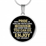 Graduation Gifts Take Pride in How Far You've Come Have Faith in How Far You Can Go Circle Pendant Necklace - Circle Luxury Necklace (Silver)