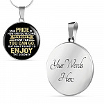 Graduation Gifts Take Pride in How Far You've Come Have Faith in How Far You Can Go Circle Pendant Necklace - Circle Luxury Necklace (Silver)