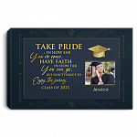 Personalized Photo Graduation Gifts Take Pride in How Far You've Come Wrapped Framed Canvas Prints - Unframed Poster, White, 0.75'' Framed Canvas