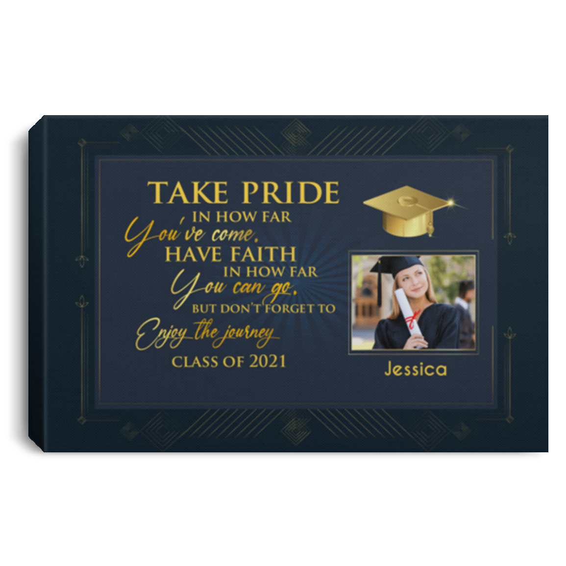 Personalized Photo Graduation Gifts Take Pride in How Far You've Come Wrapped Framed Canvas Prints - Unframed Poster, White, 0.75'' Framed Canvas Personalized Photo Graduation Gifts Take Pride in How Far You've Come Wrapped Framed Canvas Prints - Unframed Poster, White, 0.75'' Framed Canvas