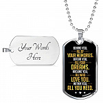 Behind You All of Your Memories Before You All of Your Dreams Dog Tag Pendant Necklace Gifts for Men - Dog Tag (Silver)