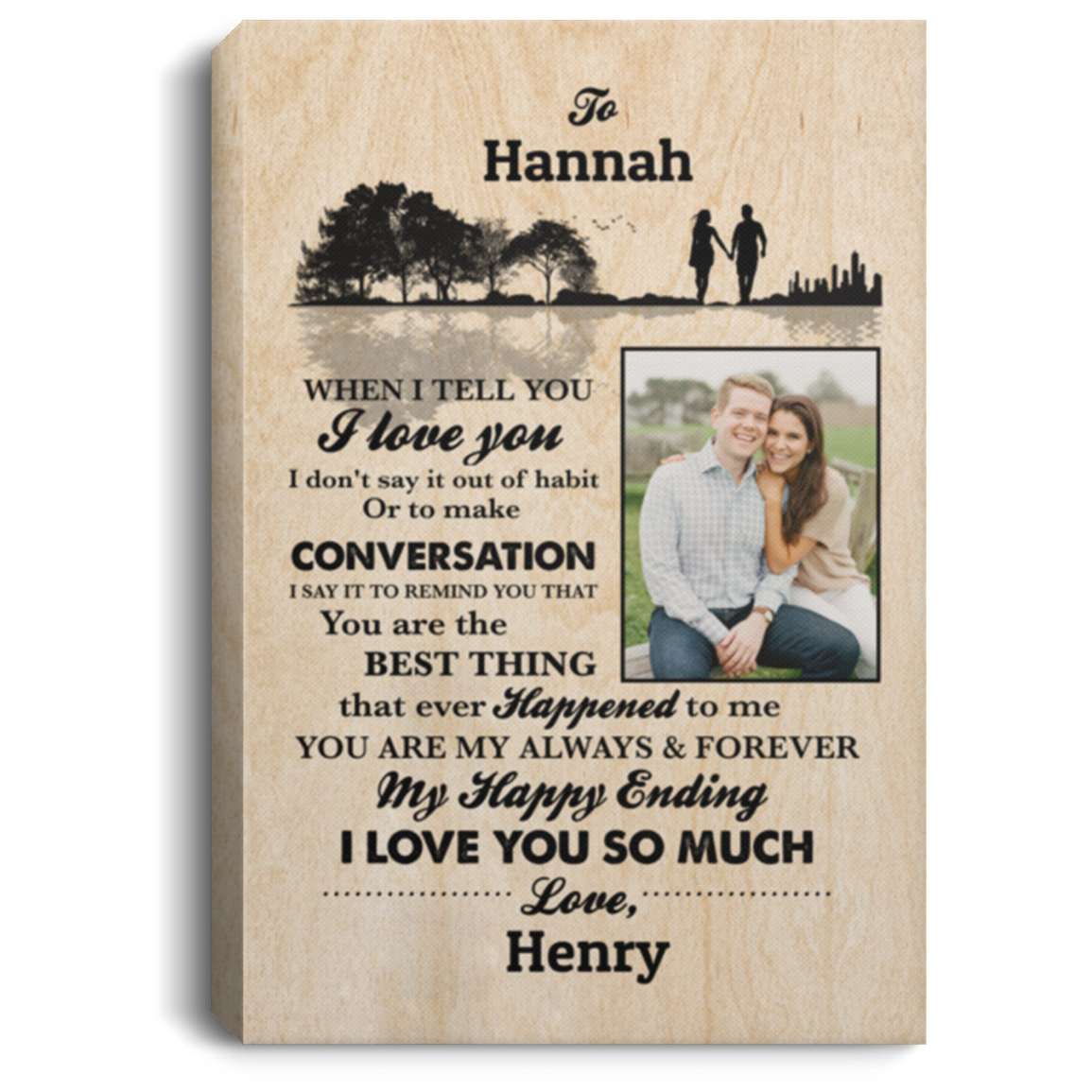 Personalized Custom Photo Husband To My Wife When I Tell You I Love You Framed Canvas Prints - Unframed Poster, White, 0.75'' Framed Canvas Personalized Custom Photo Husband To My Wife When I Tell You I Love You Framed Canvas Prints - Unframed Poster, White, 0.75'' Framed Canvas
